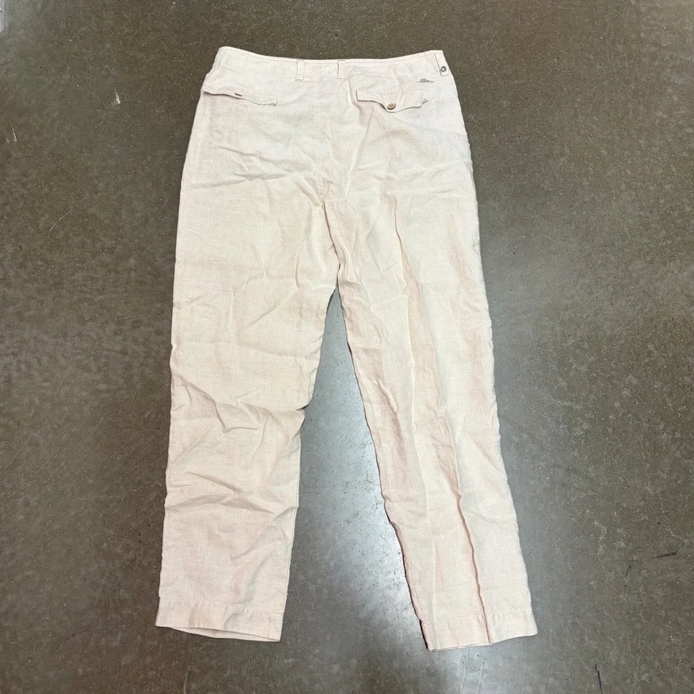 Tommy Bahama Relax Mens 36x32 Beige 100% Linen Straight Leg Pants Chinos